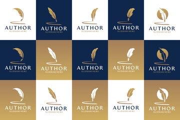 Wall Mural - collection of author pen logo , luxury signature , logo design inspiration.