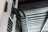 Fototapeta Mapy - Electric vehicles charging station that takes energy from solar panels. Close up..