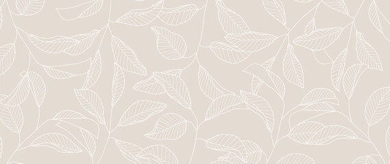 abstract foliage line art vector background. leaf wallpaper of tropical leaves, leaf branch, plants 