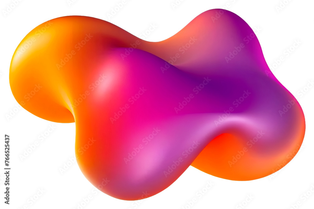 Vibrant Neon 3D Fluid Shape - Glowing and Luminous Abstract Form with ...