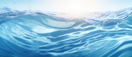 Wall Mural - a close up of a wind wave in the ocean, with the sun shining through it, creating a mesmerizing elec
