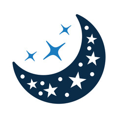 Crescent, celestial icon. Simple color vector.