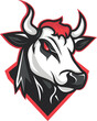 Elegance drawing art cow ox bull head logo design inspiration. Character for sport and gaming logo concept.