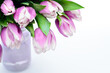 Bouquet of purple tulips isolated on white background