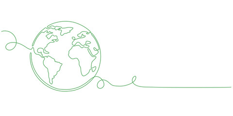 earth line art style vector illustration, earth day line art illustration, environment day line art 