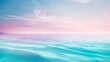 Serene sunrise seascape in soft pink and blue tones. Calming seascape with gentle hues evoking peace and tranquility. Idyllic ocean view with tranquil pink and blue sunrise colors.