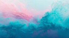 Vibrant Abstract Fluid Merging Of Pink And Blue Hues. Colorful Ink Cloud In Water Effect For Artistic Abstract. Dynamic Interplay Of Pink And Blue In Fluid Abstract Art.