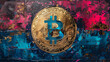 Bitcoin Gemälde Kryptowährung Kunst Farbe