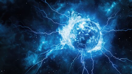 Canvas Print - a bright blue ball of plasma surrounded by stars. ideal for science and astronomy projects