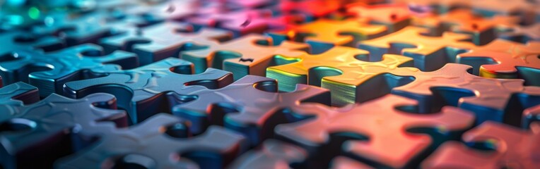 Wall Mural - Close-Up of a Colorful Puzzle Piece