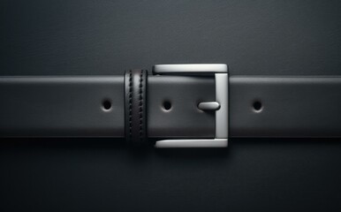 Sticker - A close up of a belt with an attached buckle. Generative AI.