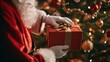 © Gethuk_Studio - Santa claus putting gift boxes under christmas tree on night christmas in house