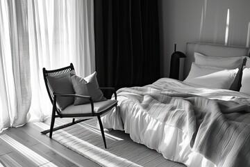 Aufkleber - Monochromatic room tones, composed of soft hues and subtle textures, created an ambiance of understated elegance and timeless simplicity.