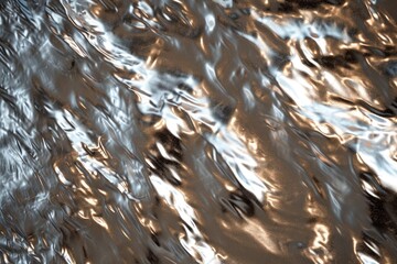 Aufkleber - Shiny metallic textures reflecting light in a captivating manner, Metallic textures gleaming and reflecting light mesmerizingly.