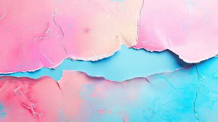 Wall Mural - Torn bright pastel paper background with space for text, vivid color pastel banner