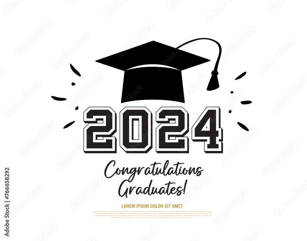 class of 2024 congratulations graduates vector graphic design Stock ...