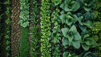 Crop Diversity Cinematic shots of diverse crops growing together in polyculture systems promoting resilience pest cont AI generated illustration