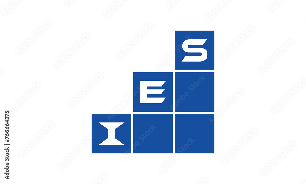 IES initial letter financial logo design vector template. economics ...