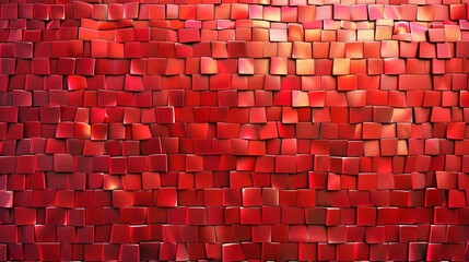 Wall Mural - A mosaic background illuminated in red light, presented in vector format for a bold and impactful design