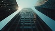 © ArtStage - The play of light and shadow in a macro shot of a city skyscraper    AI generated illustration