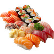Variety Sushi Selection , PNG Transparency.
