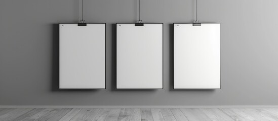 Canvas Print - Three whiteboards are hanging on the wall, ready for notes or messages.