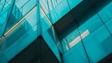 Fototapeta  - Abstract shapes and angles in a close-up of a modern business building    AI generated illustration