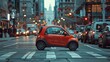 Urban Commuters Cinematic photographs of compact city cars capturing their maneuverability efficiency and suitability for urban AI generated illustration