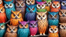 Owls With Vibrant And Diverse Feather Colors