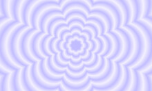 Poster With Concentric Purple Flowers In Blurry Style. Trendy Y2k Pattern With Gradient Aura Effect. Trippy Psychedelic Wallpaper Design. Aesthetic Background With Hypnotic Effect. Vector Illustration