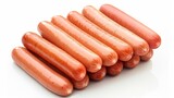 Fototapeta Londyn - Pack of raw hot dogs isolated on white background with clipping path