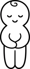 Wall Mural - Cute and simple baby line icon, hand drawn cartoon doodle drawing.