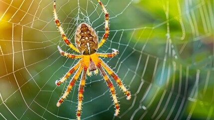 The intricate design of a spider weaving its web    AI generated illustration