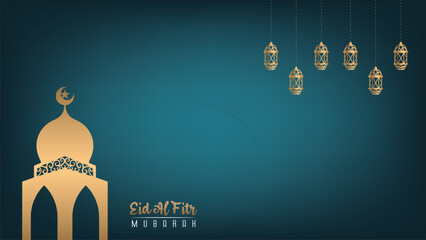 Wall Mural - premium vector design for congratulations on Eid al-Fitr for Muslims, with an elegant, minimalist composition