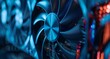 a close up of a computer fan
