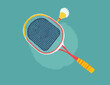 Volant sur raquette de badminton