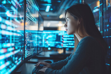 Currently, young developer is involved in writing data code for project software development center AI Generation