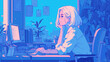 © Lemonade - 部屋でくつろぐ女の子　AI