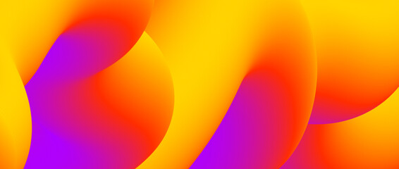 Wall Mural - abstract yellow orange purple fluid gradient background. wavy curved flow poster wallpaper. liquid w