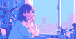 © Lemonade - 部屋でくつろぐ女の子　AI