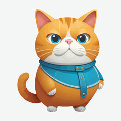 Wall Mural - vector isolated of cute fat orange cat, clipart