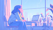 © Lemonade - 部屋でくつろぐ女の子　AI