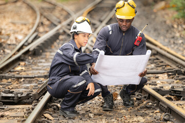 Railway technicians and engineers, Working on the train tracks at train station