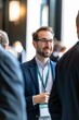 A corporate sales executive networking at industry events and conferences, cultivating relationships and generating leads for business opportunities, Generative AI