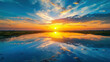 Serene Sunrise: A Tranquil Morning Landscape with Copy Space