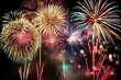 A spectacular fireworks display marking the end of the sports festival, lighting up the night sky with bursts of color and bringing the event to a memorable close, Generative AI