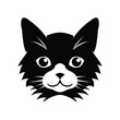 Black and White cat face illustration vector