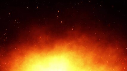 Wall Mural - fire and smoke effects with sparks animation background. seamless looping.