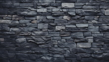 Charcoal Black Grey Wall Of Stones Background