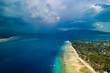 Aerial view of Gili Air and Lombok on a stormy afternoon (Indonesia)